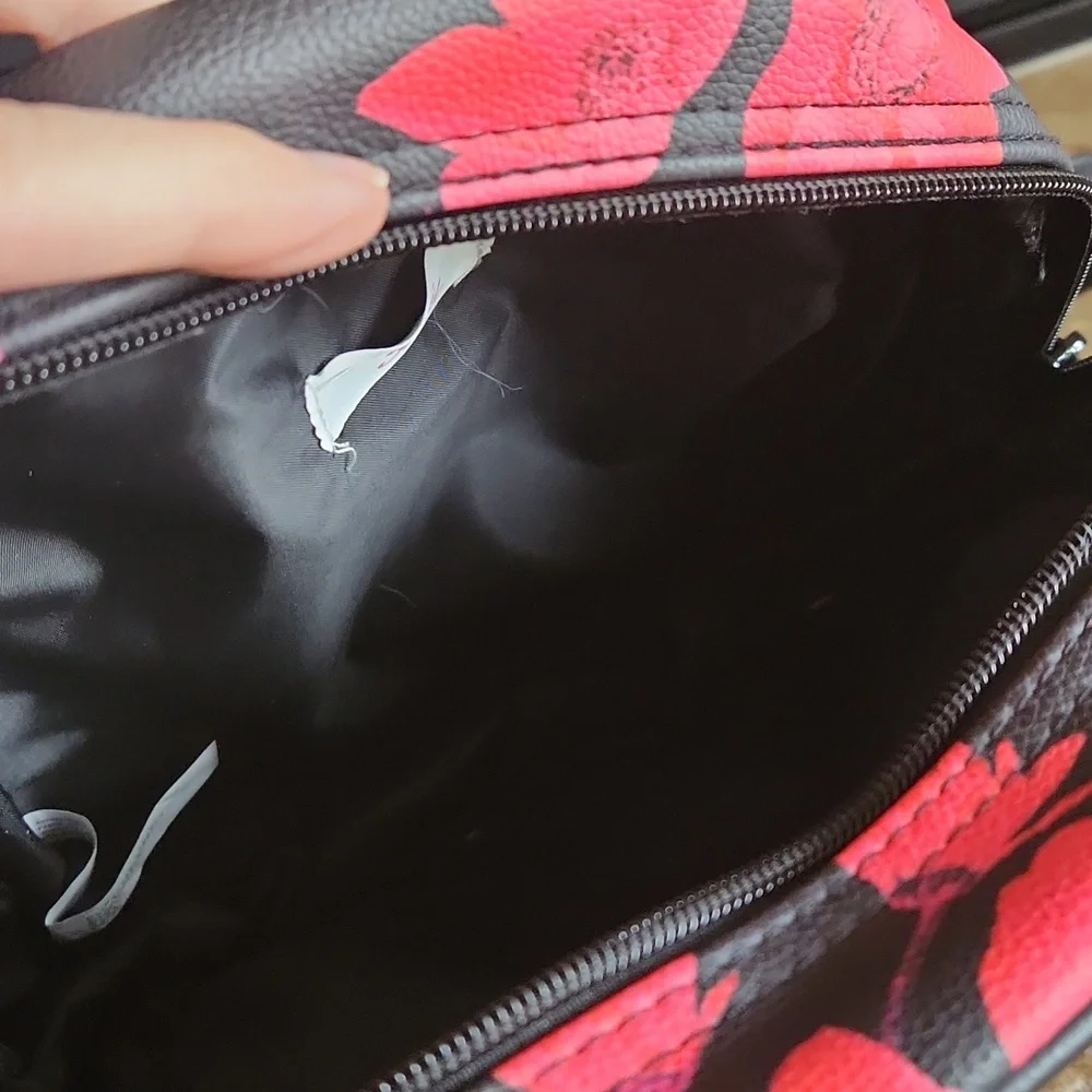 Justice small black and red floral backpack - Picture 4 of 7